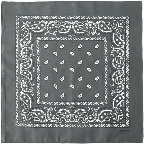 12-Pack Bandana Headband - Dark Gray